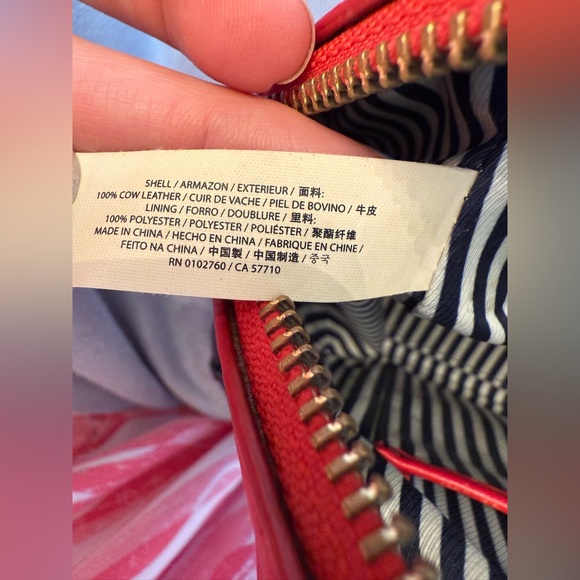 Kate Spade New York Madison Saffiano Leather Duffle Crossbody Bag in Red - Picture 13 of 13